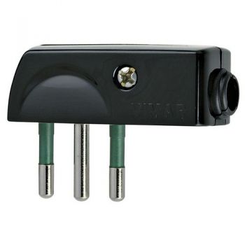 Stecher 2P-plus-E 10A SPA11 90?-plug black vimar Plugs and socket outlets 00206