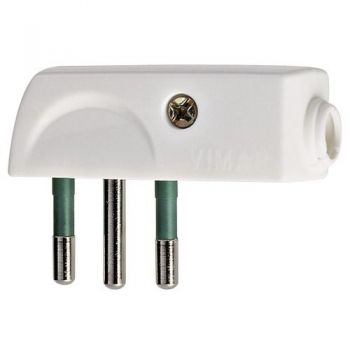 Stecher 2P-plus-E 10A SPA11 90?-plug white vimar Plugs and socket outlets 00206-B