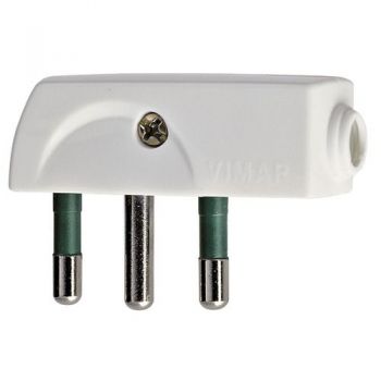Stecher 2P-plus-E 16A SPA17 90?-plug white vimar Plugs and socket outlets 00207-B