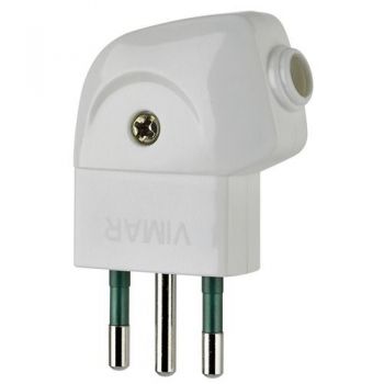 Stecher 2P-plus-E 10A S11 90?-plug white vimar Plugs and socket outlets 00211-B