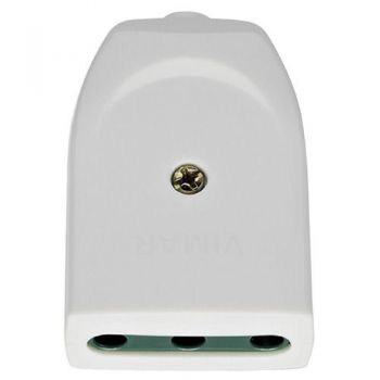 Stecher 2P-plus-E 16A P17 axial outlet white vimar Plugs and socket outlets 00222-B