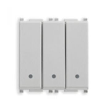 Intrerupator triplu 1P 20AX 1-way switches Silver vimar Plana Silver 14003-SL